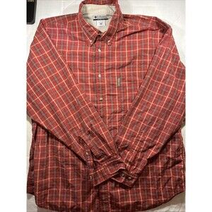 COLUMBIA Shirt Mens XXLarge Red Flannel Plaid Vtg Y2k Gorpcore Outdoors Hiking